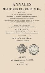 Annales Maritimes et Coloniales 1831 - Tome1