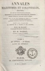 Annales Maritimes et Coloniales 1835 - Tome1