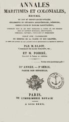 Annales Maritimes et Coloniales 1836 - Tome1