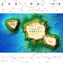 MNT bathymétrique de façade de Tahiti et Moorea
